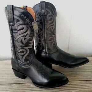 Dan Post Mens Black Leather Milwaukee Cowboy Western Boots 11 D DP2110 FLAW